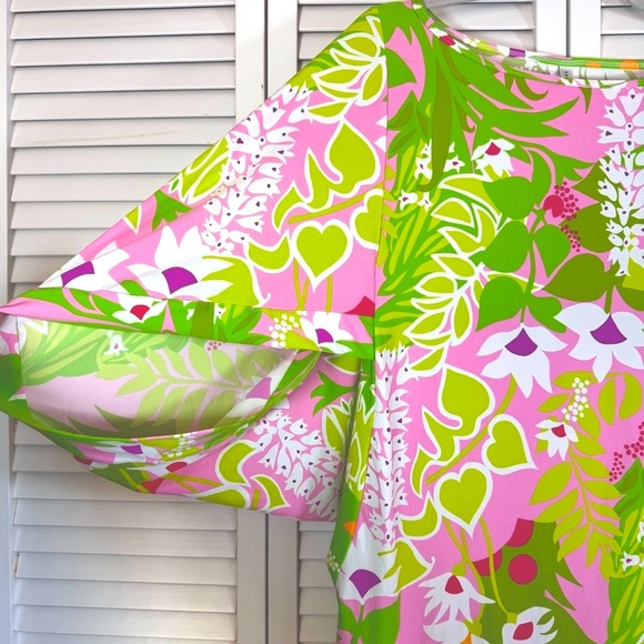 Trina Turk La Palma Swim Tunic Dress Cover Up Beach Cruise Lime Green Medium - Picture 5 of 9